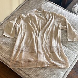 Dress Barn ladies size 2X Elegant Beige Open-Front Sweater